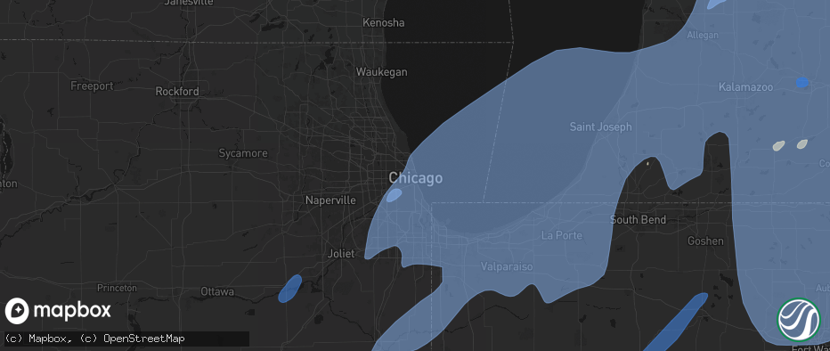Hail map in Chicago, IL on May 18, 2026
