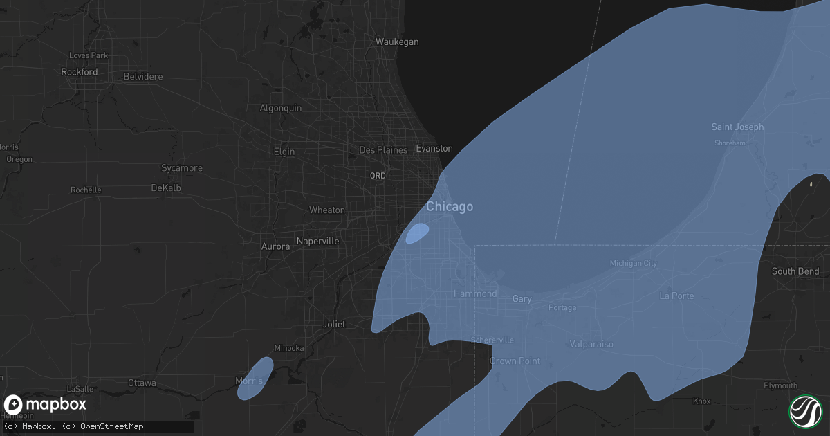 Hail map in Cicero, IL on May 18, 2026