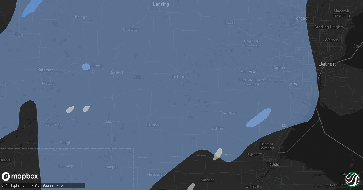 Hail map in Clarklake, MI on May 18, 2026