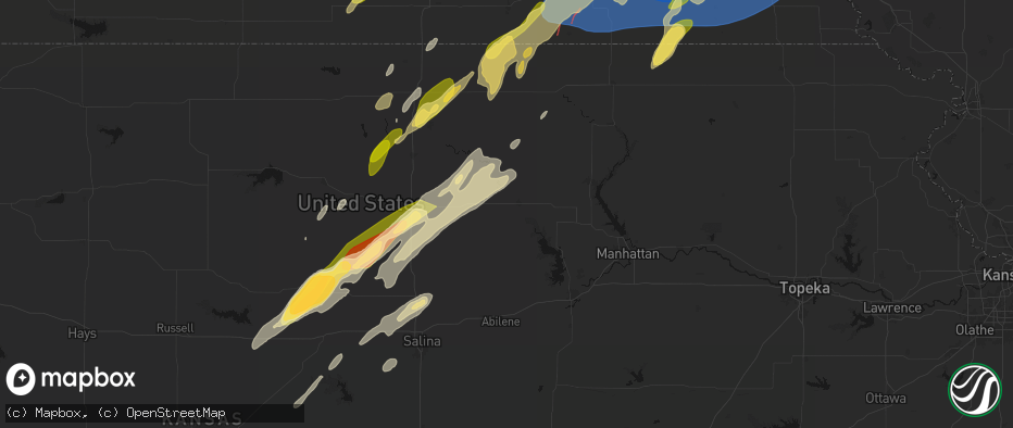 Hail map in Clay Center, KS on May 18, 2026