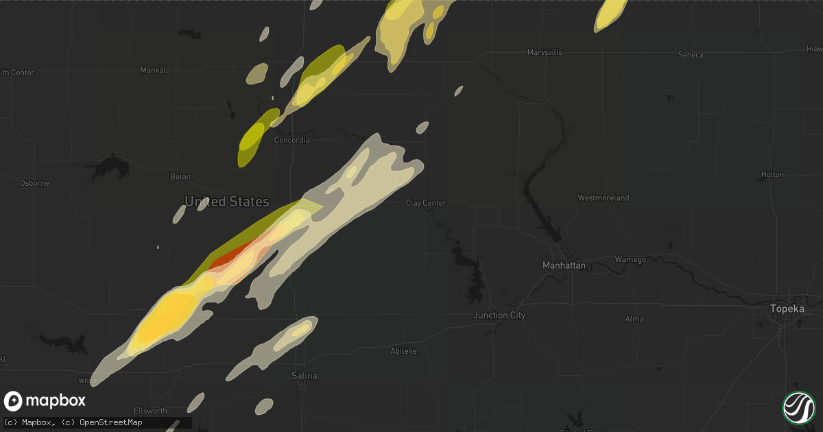 Hail map in Clay Center, KS on May 18, 2026