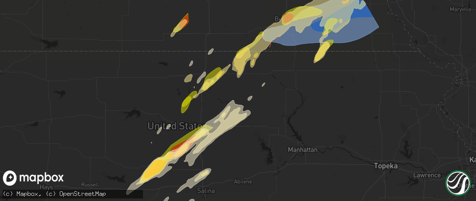 Hail map in Clifton, KS on May 18, 2026