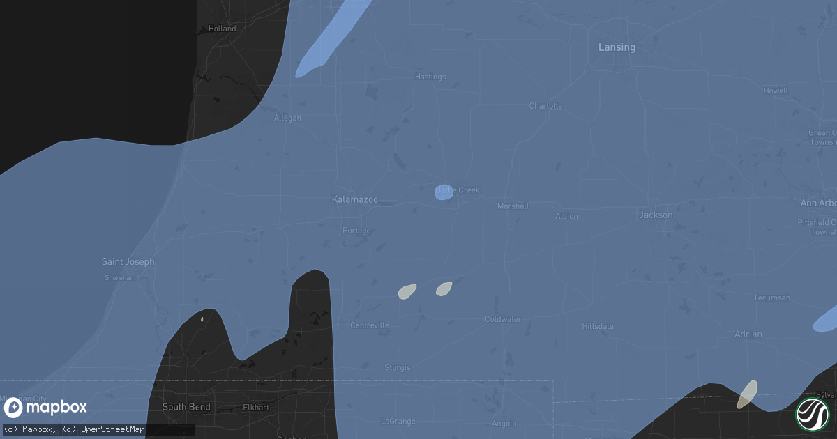 Hail map in Climax, MI on May 18, 2026