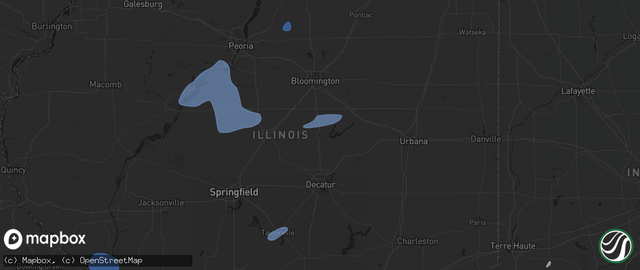 Hail map in Clinton, IL on May 18, 2026