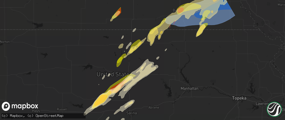 Hail map in Clyde, KS on May 18, 2026