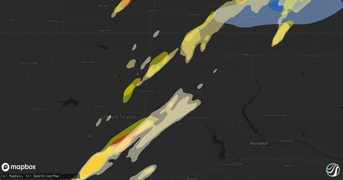 Hail map in Clyde, KS on May 18, 2026