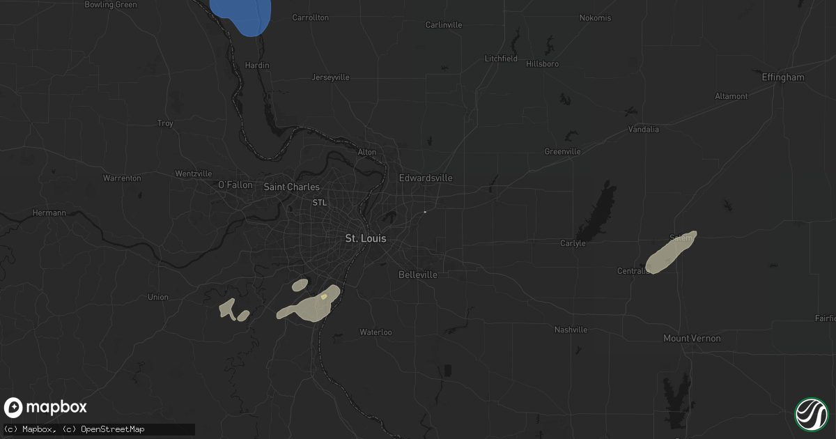 Hail map in Collinsville, IL on May 18, 2026