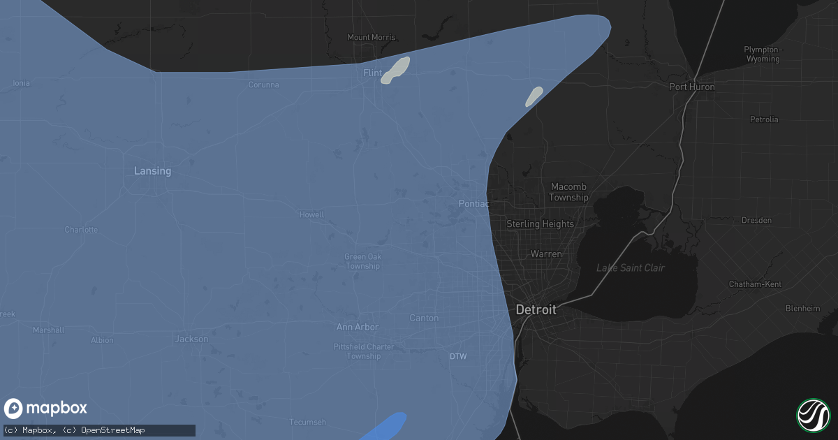 Hail map in Commerce Township, MI on May 18, 2026