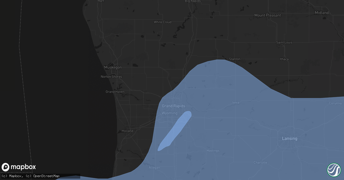Hail map in Comstock Park, MI on May 18, 2026