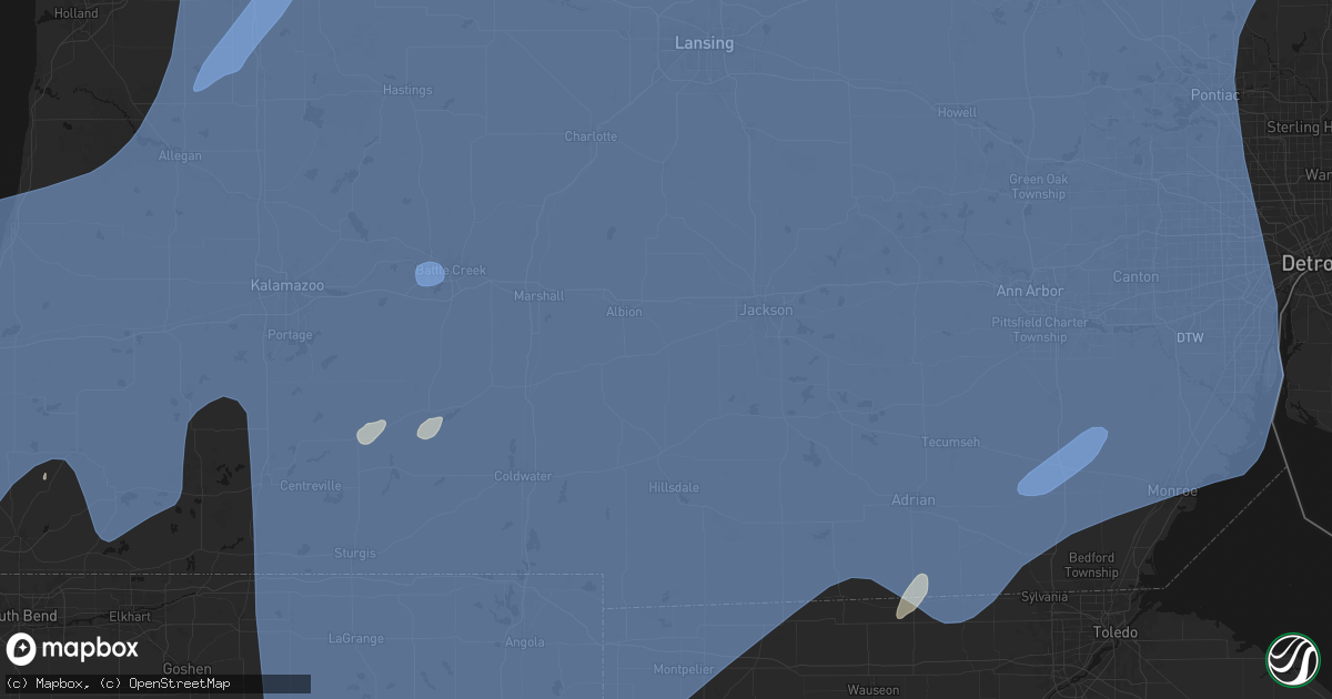 Hail map in Concord, MI on May 18, 2026