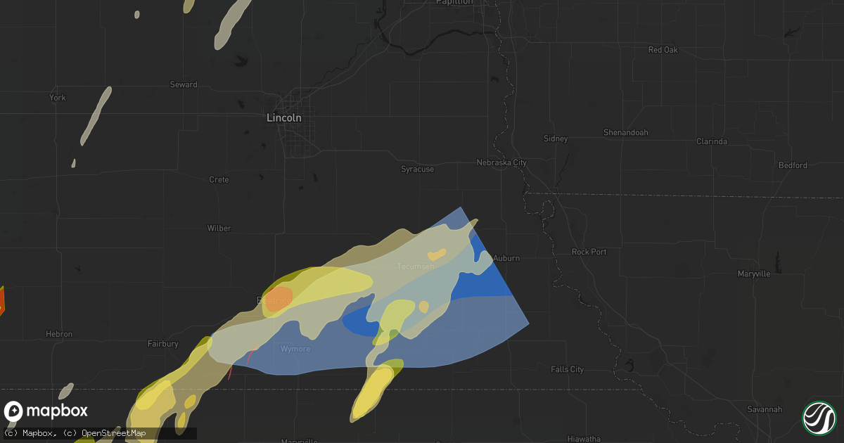 Hail map in Cook, NE on May 18, 2026