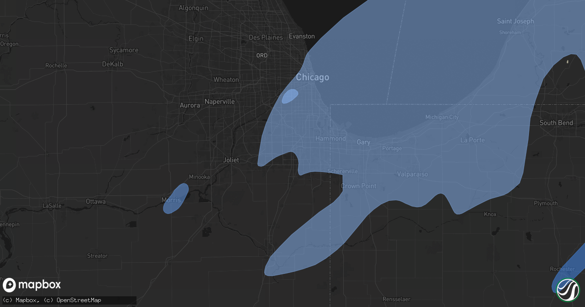 Hail map in Country Club Hills, IL on May 18, 2026