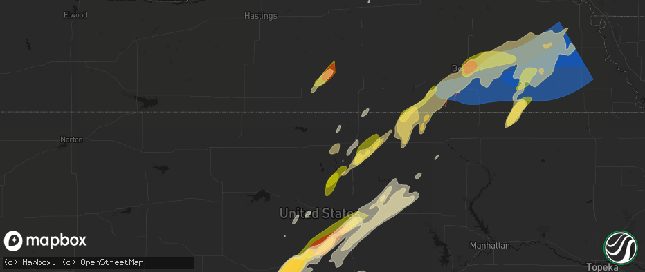 Hail map in Courtland, KS on May 18, 2026