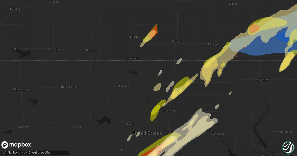Hail map in Courtland, KS on May 18, 2026