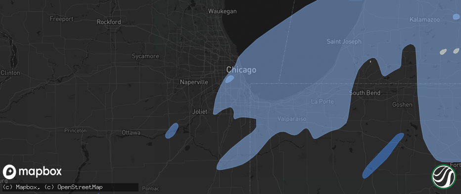 Hail map in Crestwood, IL on May 18, 2026