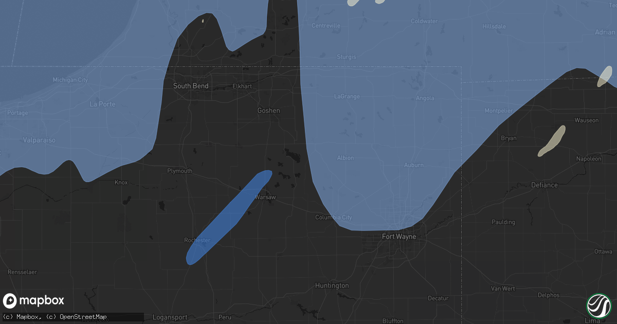 Hail map in Cromwell, IN on May 18, 2026