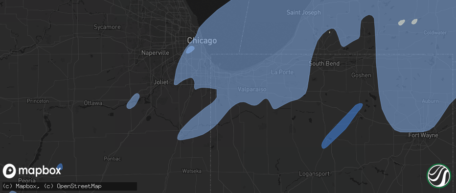 Hail map in Crown Point, IN on May 18, 2026