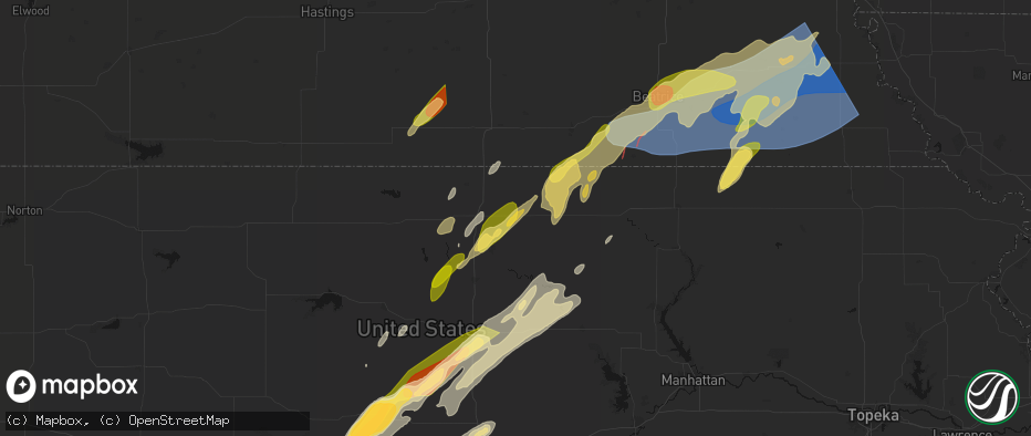 Hail map in Cuba, KS on May 18, 2026