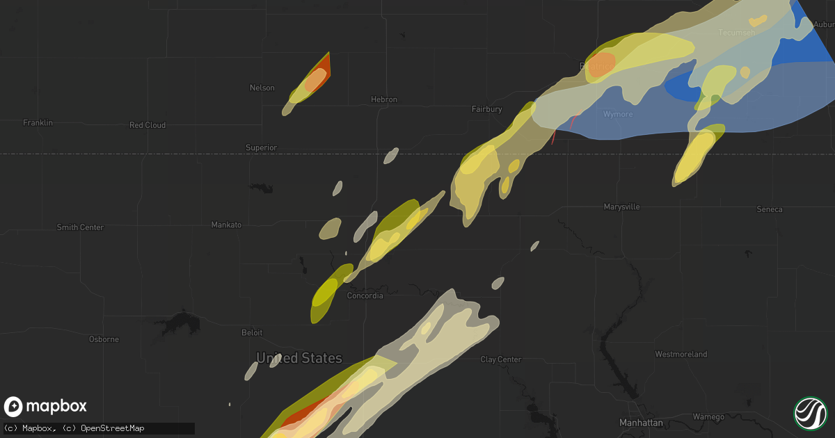 Hail map in Cuba, KS on May 18, 2026