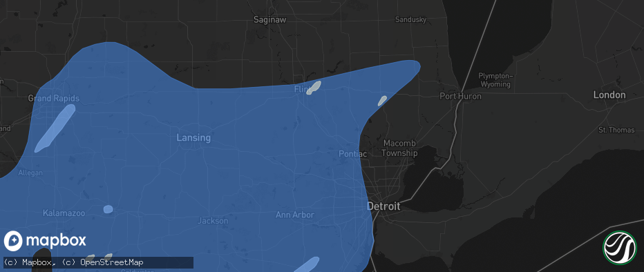 Hail map in Davisburg, MI on May 18, 2026