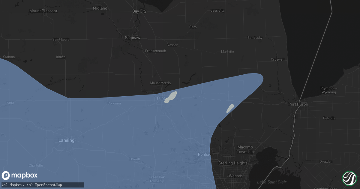 Hail map in Davison, MI on May 18, 2026
