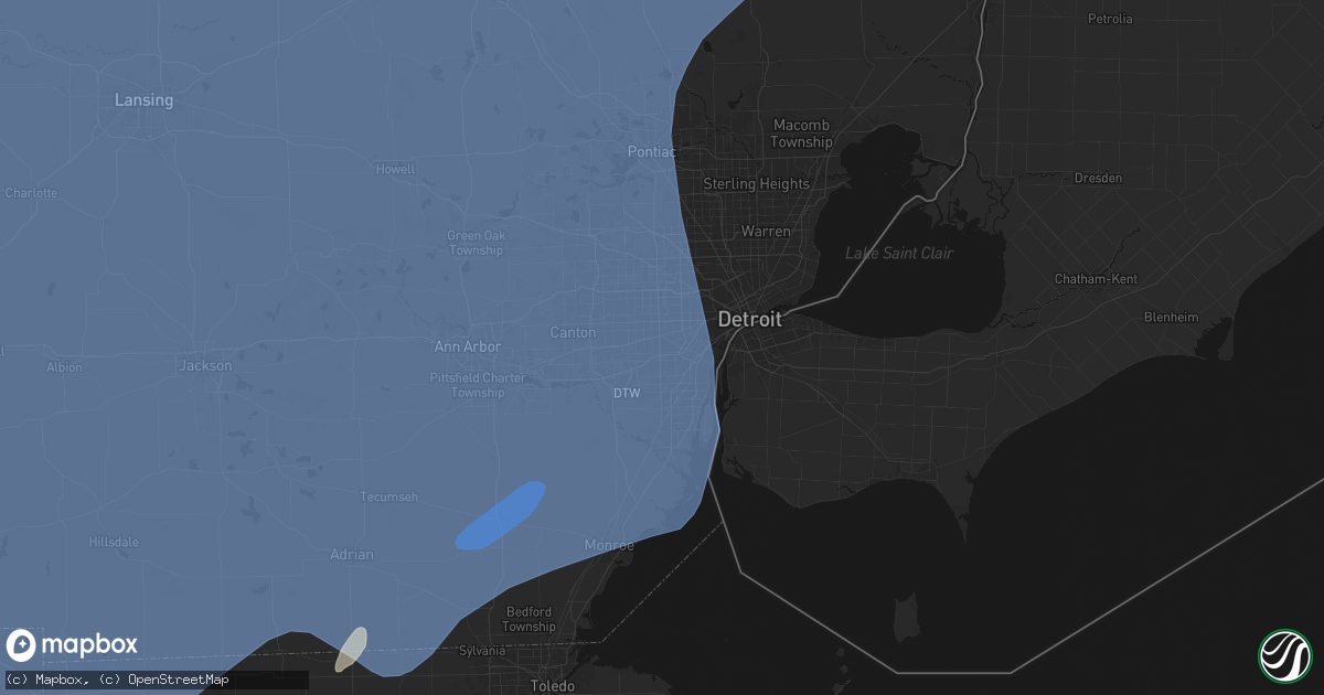Hail map in Dearborn Heights, MI on May 18, 2026
