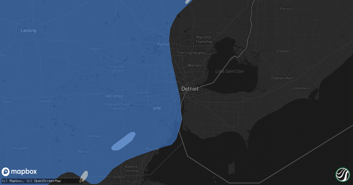 Hail map in Dearborn, MI on May 18, 2026