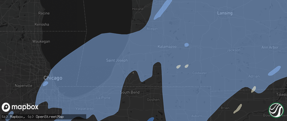 Hail map in Decatur, MI on May 18, 2026