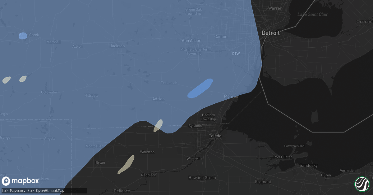 Hail map in Deerfield, MI on May 18, 2026
