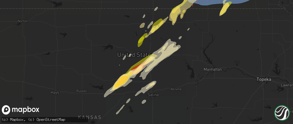 Hail map in Delphos, KS on May 18, 2026