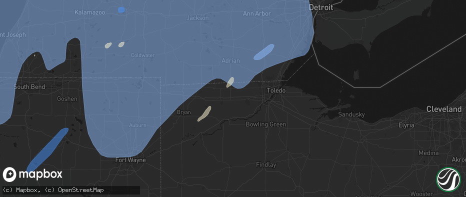 Hail map in Delta, OH on May 18, 2026