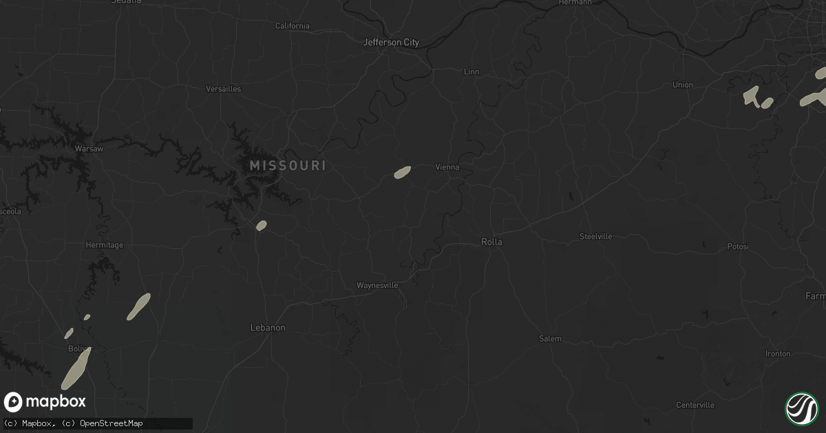 Hail map in Dixon, MO on May 18, 2026