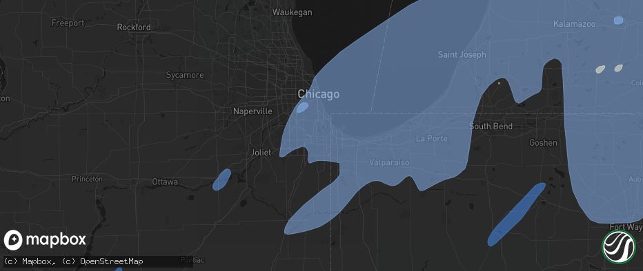 Hail map in Dolton, IL on May 18, 2026