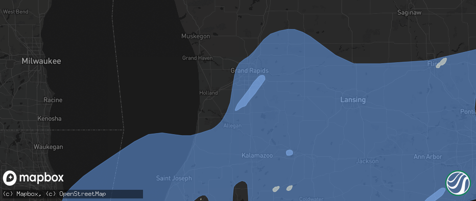 Hail map in Dorr, MI on May 18, 2026