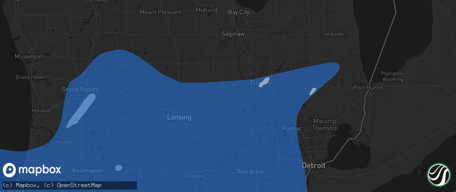 Hail map in Durand, MI on May 18, 2026