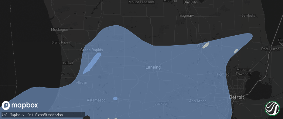 Hail map in Eagle, MI on May 18, 2026