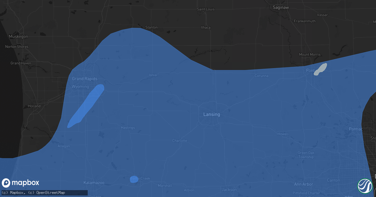 Hail map in Eagle, MI on May 18, 2026