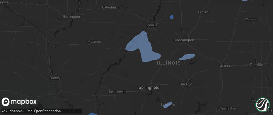 Hail map in Easton, IL on May 18, 2026