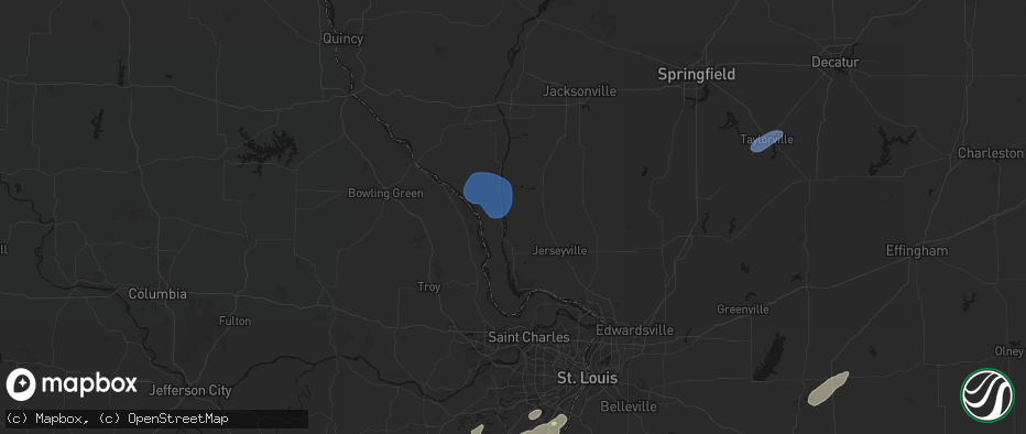Hail map in Eldred, IL on May 18, 2026