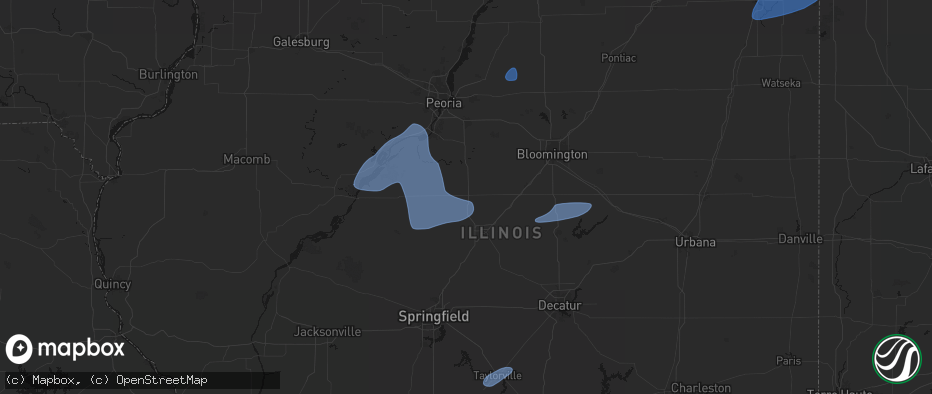 Hail map in Emden, IL on May 18, 2026