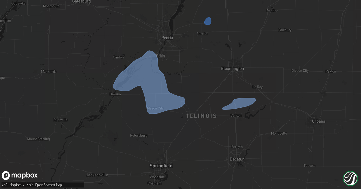 Hail map in Emden, IL on May 18, 2026