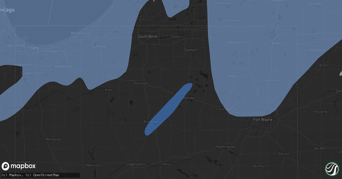 Hail map in Etna Green, IN on May 18, 2026