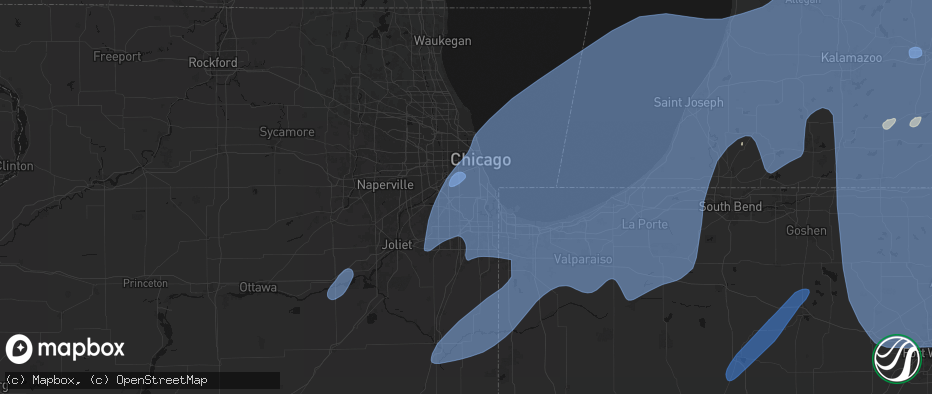 Hail map in Evergreen Park, IL on May 18, 2026