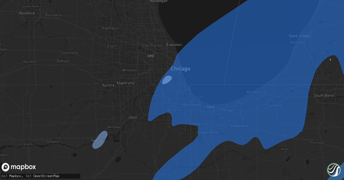 Hail map in Evergreen Park, IL on May 18, 2026