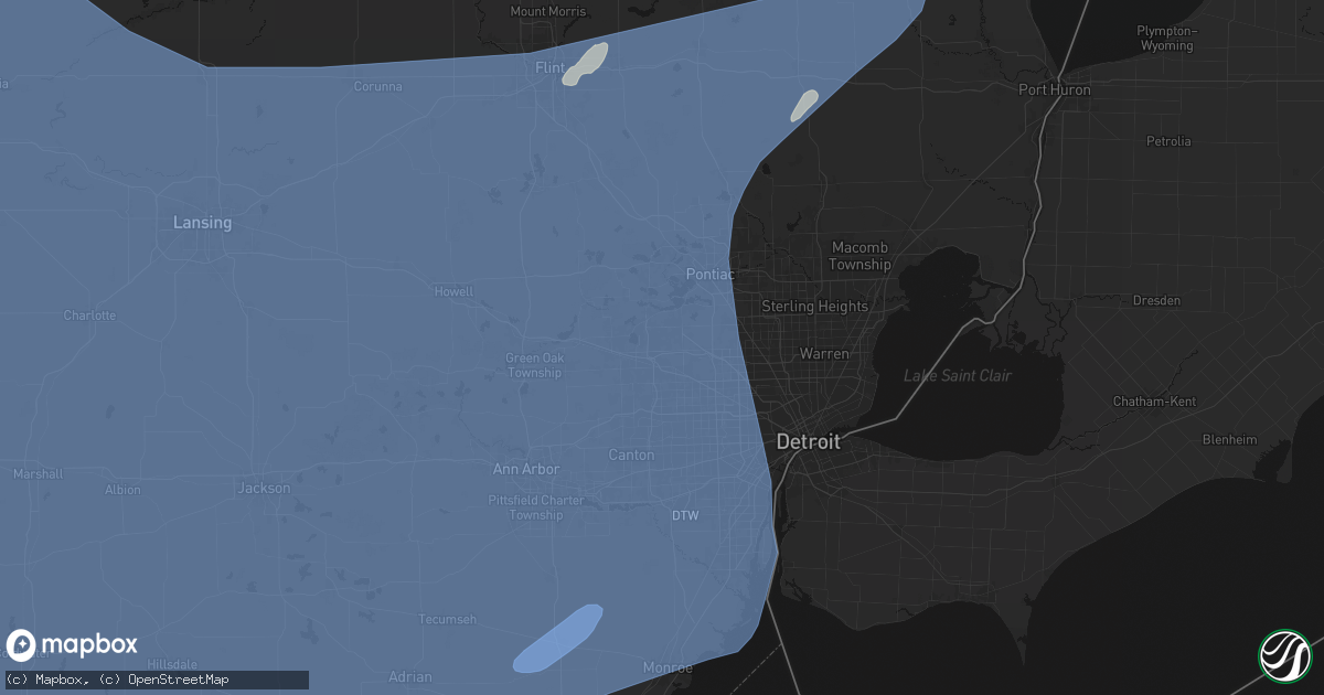 Hail map in Farmington, MI on May 18, 2026