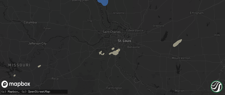 Hail map in Fenton, MO on May 18, 2026