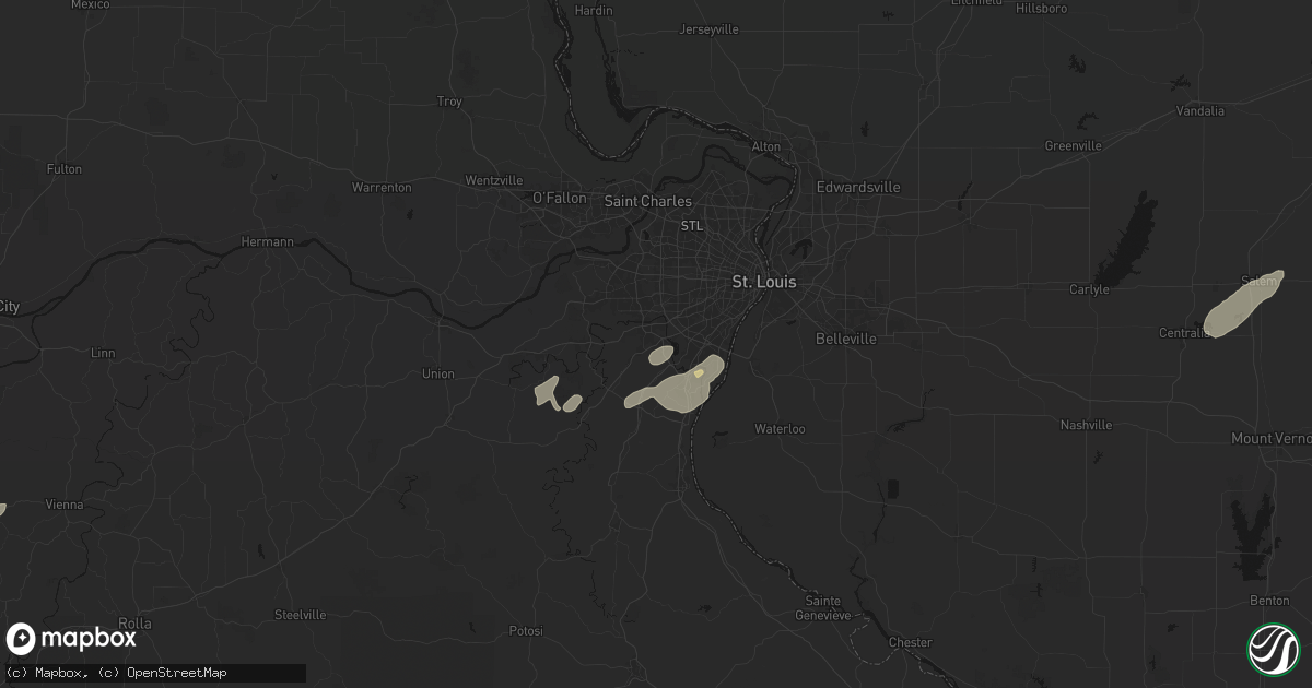 Hail map in Fenton, MO on May 18, 2026