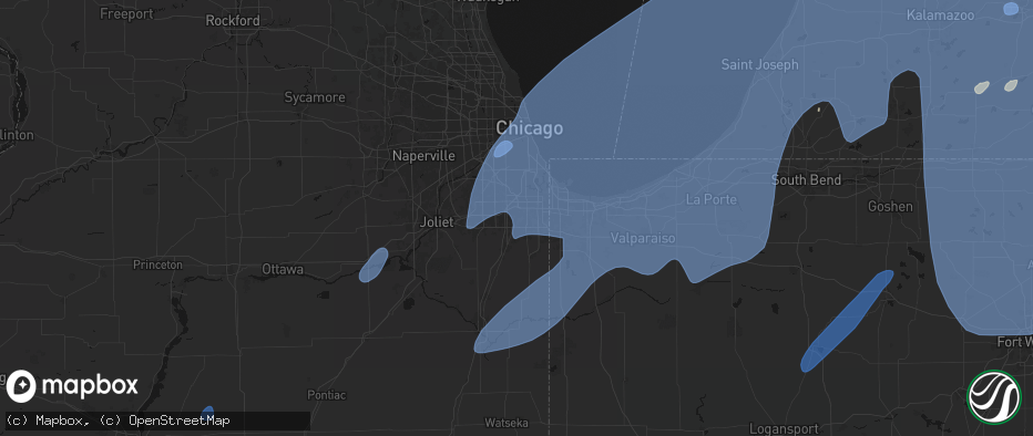 Hail map in Flossmoor, IL on May 18, 2026