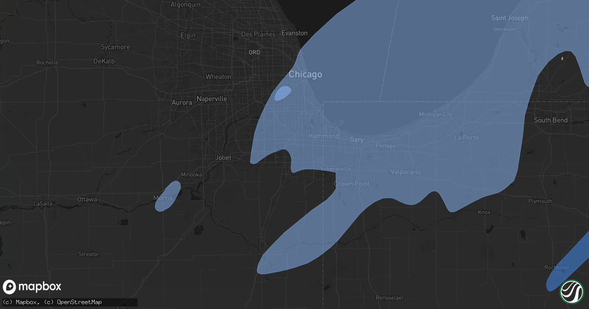 Hail map in Flossmoor, IL on May 18, 2026