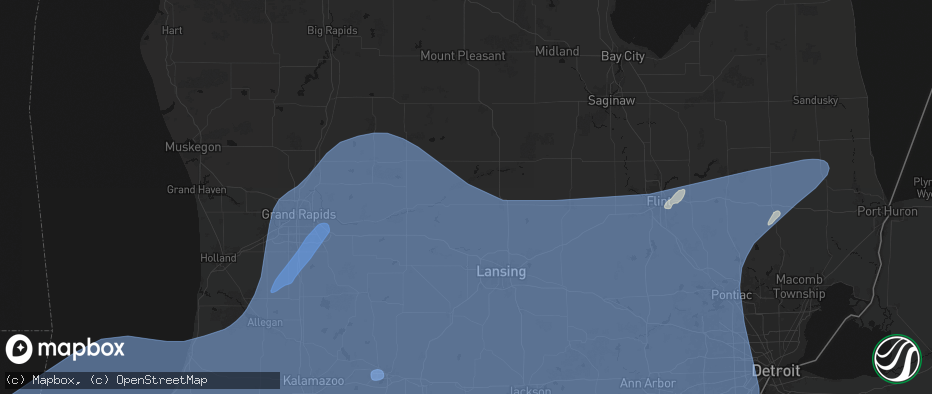Hail map in Fowler, MI on May 18, 2026